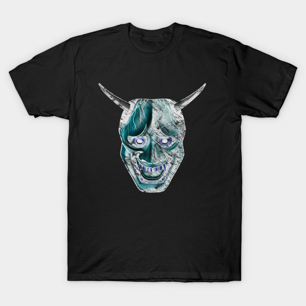 Shinja Japanese tattoo mask white, Design by blacklinesw9